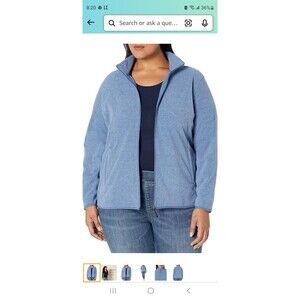 Women's Classic-Fit Blue Full-Zip Polar Soft Fleece Jacket Medium